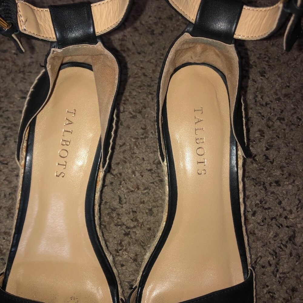 Talbots Espadrilles Womens 6.5 Used Black Leather - Picture 15 of 16
